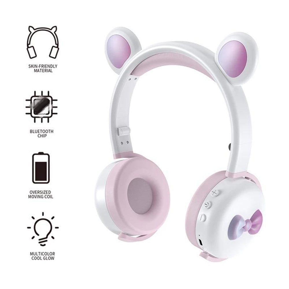 BK7 Cute Bear Wireless Bluetooth Headset Cartoon LED Light AUX-In Over Ear Headphone Children's Gift (CE Certificated) BK7 Cute Bear Wireless Bluetooth Headset Cartoon LED Light AUX-In Over Ear Headphone Children's Gift (CE Certificated)